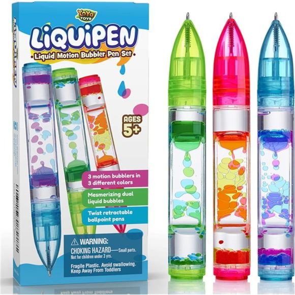 YoYa Toys Liquipen - Liquid Motion Bubbler Pens Sensory Toy for Kids and Adults - Picture 1 of 6